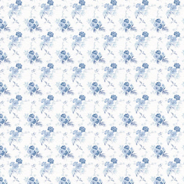 1:48, 1/4" Scale Dollhouse Miniature Wallpaper Blue on White