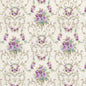 1:12, 1" Scale Dollhouse Miniature Wallpaper Violet, Green & Ivory (3 sheets)