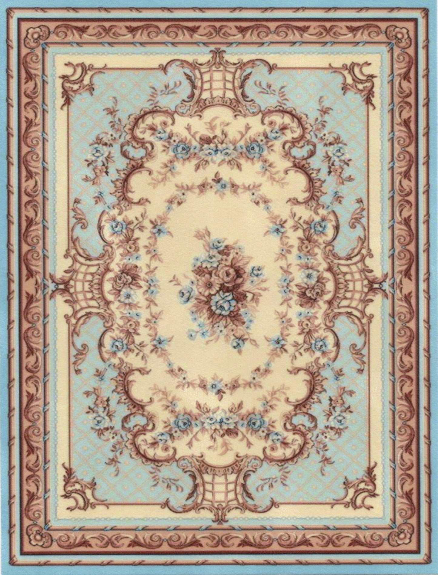 1:12, 1" Scale Dollhouse Miniature Area Rug 7-3/4" x 10-1/8"