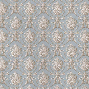 1:12, 1" Scale Dollhouse Miniature Wallpaper Blue (3 sheets)