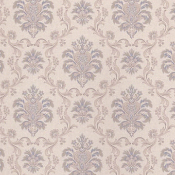 1:12, 1" Scale Dollhouse Miniature Wallpaper Beige Damask (3 sheets)