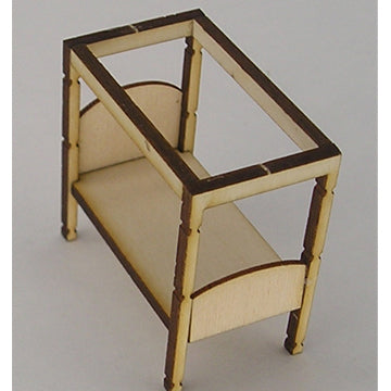 1:48, 1/4" Scale Dollhouse Miniature Furniture Kit Open Flat Top Canopy Bed