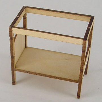 1:48, 1/4" Scale Dollhouse Miniature Furniture Kit Open Flat Top Canopy Bed