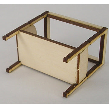 1:48, 1/4" Scale Dollhouse Miniature Furniture Kit Open Flat Top Canopy Bed