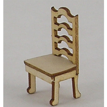 1:48, 1/4" Scale Dollhouse Miniature Furniture Kit (2) Slatback Dining Chairs