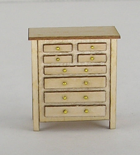 1:48, 1/4" Scale Dollhouse Miniature Furniture Kit Mission Style Dresser