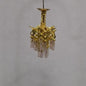 1:48, 1/4" Scale Dollhouse Miniature Light 3V Crystal Chandelier Pale Peach Crystals