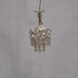 1:48, 1/4" Scale Dollhouse Miniature Light 3V Crystal Chandelier Pale Peach Crystals