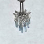 1:48, 1/4" Scale Dollhouse Miniature Light 3V Crystal Chandelier Rainbow Blue Crystals