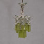 1:48, 1/4" Scale Dollhouse Miniature Light 3V Crystal Chandelier Lime Green Crystals