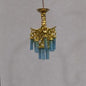 1:48, 1/4" Scale Dollhouse Miniature Light 3V Crystal Chandelier Aqua Crystals