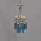 1:48, 1/4" Scale Dollhouse Miniature Light 3V Crystal Chandelier Aqua Crystals