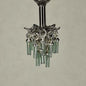 1:48, 1/4" Scale Dollhouse Miniature Light 3V Crystal Chandelier Rainbow Sea Foam Crystals