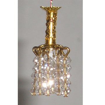 1:48, 1/4" Scale Dollhouse Miniature Light 3V Small Crystal Chandelier