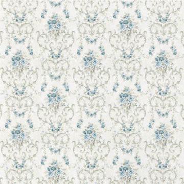 1:24, 1/2" Scale Dollhouse Miniature Wallpaper Blue Damask (3 SHEETS)