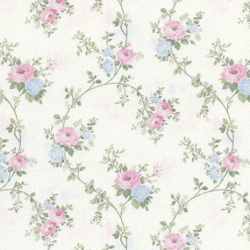 1:12, 1" Scale Dollhouse Miniature Wallpaper Pink & Blue (3 sheets)