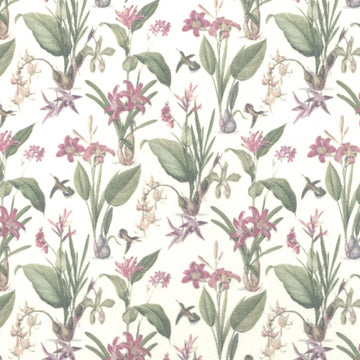 1:12, 1" Scale Dollhouse Miniature Wallpaper Pink Flowers (3 sheets)
