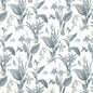 1:12, 1" Scale Dollhouse Miniature Wallpaper Blue Flowers (3 sheets)