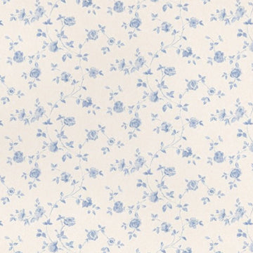 1:24, 1/2" Scale Dollhouse Miniature Wallpaper Blue Roses (3 SHEETS)