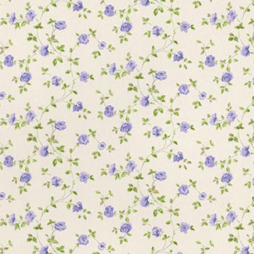 1:24, 1/2" Scale Dollhouse Miniature Wallpaper Purple Roses (3 SHEETS)