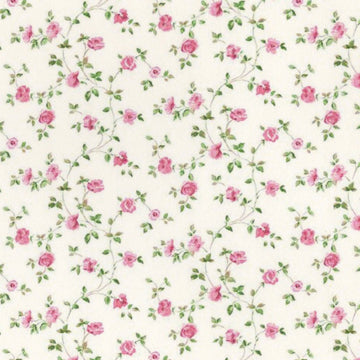 1:24, 1/2" Scale Dollhouse Miniature Wallpaper Pink Roses (3 SHEETS)