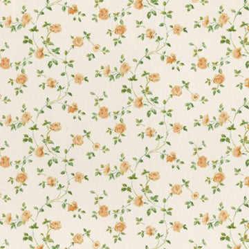 1:24, 1/2" Scale Dollhouse Miniature Wallpaper Yellow Roses (3 SHEETS)
