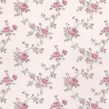 1:12, 1" Scale Dollhouse Miniature Wallpaper Pink Floral (3 sheets)