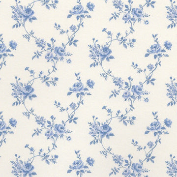 1:12, 1" Scale Dollhouse Miniature Wallpaper Blue Floral (3 sheets)
