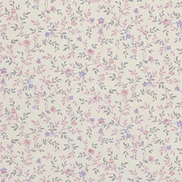 1:48, 1/4" Scale Dollhouse Miniature Wallpaper Pink Flowers