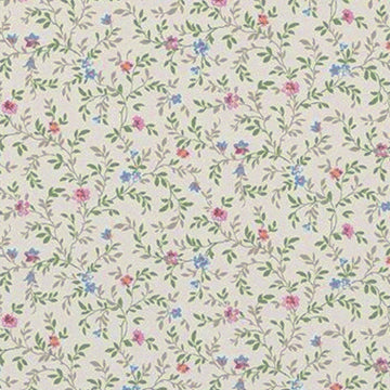 1:48, 1/4" Scale Dollhouse Miniature Wallpaper Pink & Blue Flowers