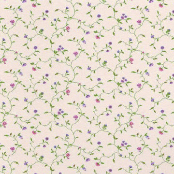 1:48, 1/4" Scale Dollhouse Miniature Wallpaper Pink & Purple Flowers
