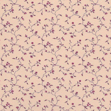 1:48, 1/4" Scale Dollhouse Miniature Wallpaper Pink Floral Vine