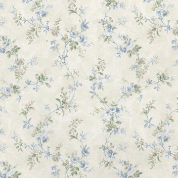 1:12, 1" Scale Dollhouse Miniature Wallpaper Blue Floral Vine (3 sheets)