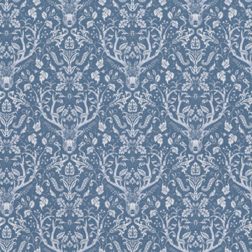 1:12, 1" Scale Dollhouse Miniature Wallpaper Blue Deer (3 sheets)
