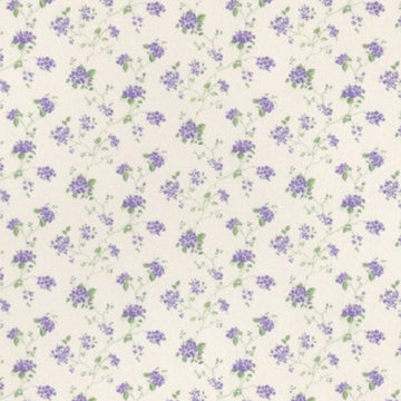 1:24, 1/2" Scale Dollhouse Miniature Wallpaper Purple Flowers (3 Sheets)