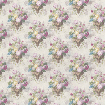 1:12, 1" Scale Dollhouse Miniature Wallpaper Floral Bouquet (3 sheets)