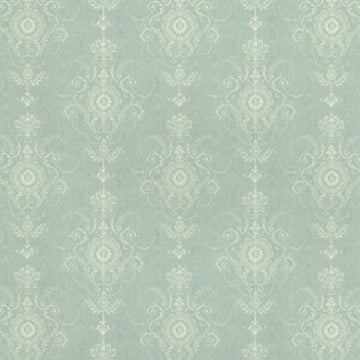 1:12, 1" Scale Dollhouse Miniature Wallpaper Green & Ivory (3 sheets)