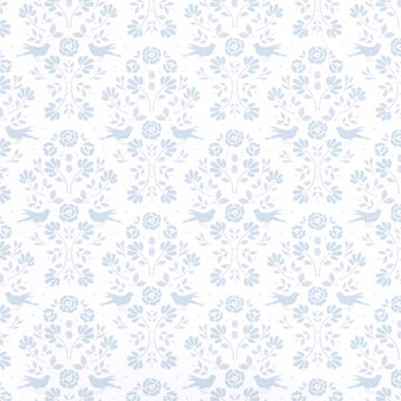 1:12, 1" Scale Dollhouse Miniature Wallpaper Blue Floral (3 sheets)