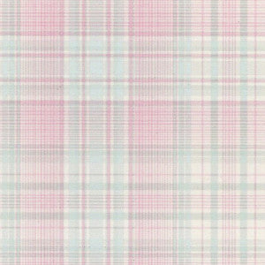 1:12, 1" Scale Dollhouse Miniature Wallpaper Pink & Green Plaid (3 sheets)