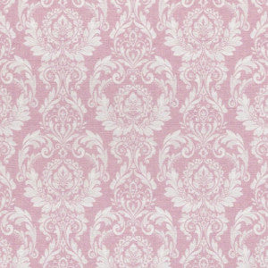 1:12, 1" Scale Dollhouse Miniature Wallpaper Pink Damask (3 sheets)