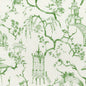 1:12, 1" Scale Dollhouse Miniature Wallpaper Green Oriental Toile (3 sheets)