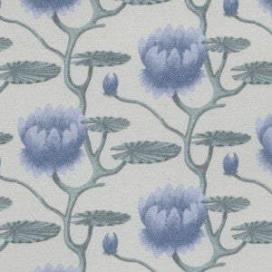 1:12, 1" Scale Dollhouse Miniature Wallpaper Blue Water Lillies (3 sheets)