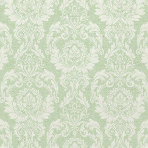 1:12, 1" Scale Dollhouse Miniature Wallpaper Green Damask (3 sheets)