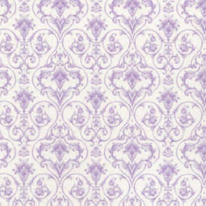 1:12, 1" Scale Dollhouse Miniature Wallpaper Violet Damask (3 sheets)