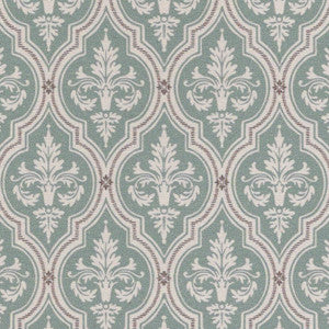 1:12, 1" Scale Dollhouse Miniature Wallpaper Green Damask (3 sheets)