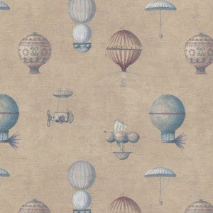 1:12, 1" Scale Dollhouse Miniature Wallpaper Hot Air Balloons (3 sheets)
