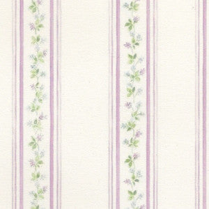 1:12, 1" Scale Dollhouse Miniature Wallpaper Pink & Green Stripe (3 sheets)