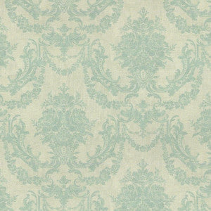1:12, 1" Scale Dollhouse Miniature Wallpaper Green Damask Swag (3 sheets)