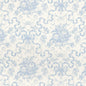 1:12, 1" Scale Dollhouse Miniature Wallpaper Blue Ribbon Floral (3 sheets)