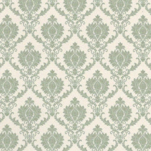 1:12, 1" Scale Dollhouse Miniature Wallpaper Green Damask (3 sheets)